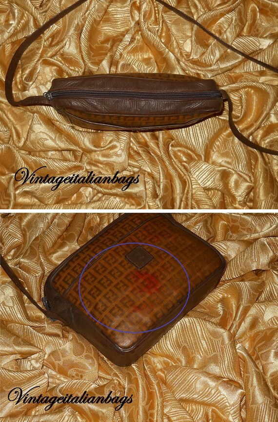 Genuine vintage Fendi bag - canvas and genuine le… - image 7