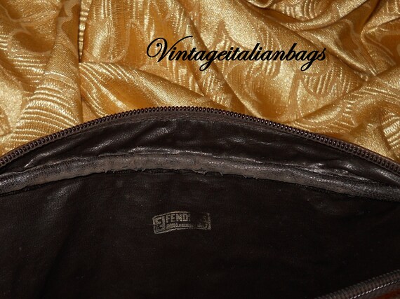 Genuine vintage Fendi bag - canvas and genuine le… - image 9