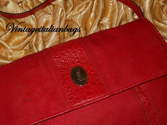 Genuine vintage Yves Saint Laurent bag - fabric a… - image 3