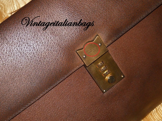 Genuine vintage Gucci briefcase - genuine leather - image 7