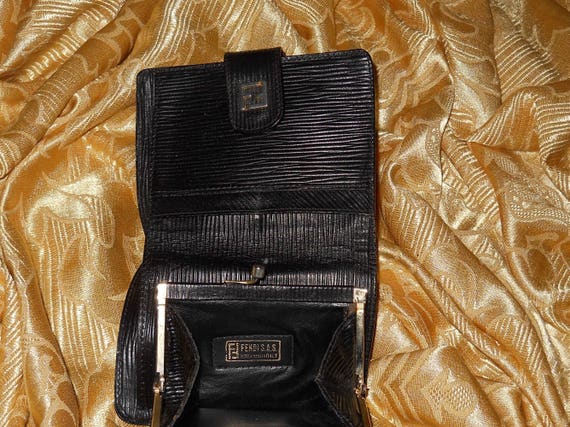 Genuine vintage Fendi wallet - fabric and genuine… - image 4