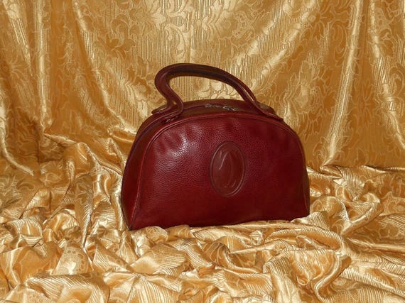 CARTIER c-do Handbag Tote Bag Right Blue leather Women | eBay