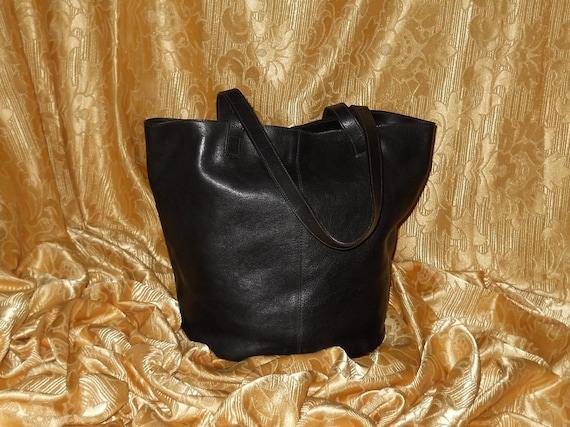 Genuine FURLA black chain leather tote bag