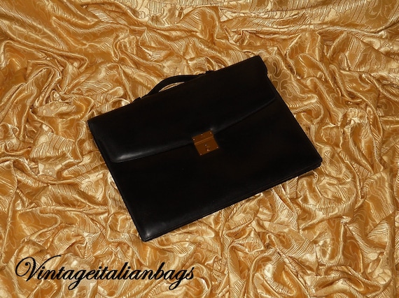 vintage gucci briefcase leather