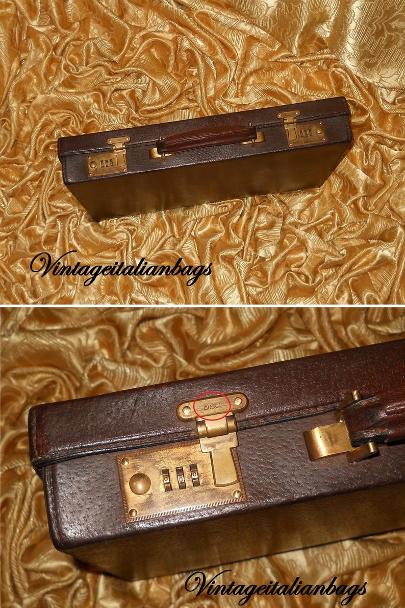 Genuine Vintage Gucci Briefcase Serial Code Genuine Etsy