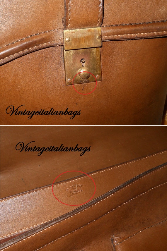 Genuine vintage Gucci briefcase - genuine leather - image 6