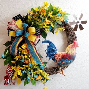 Rustic Rooster Farmhouse Grapevine wreath, windmill wreath, Country decor, Everyday wreath, best seller