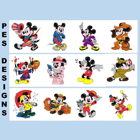 Disney Mickey Mouse 20 PES Designs by Email Designs Machine - Etsy Denmark Disney Mickey Mouse 20 PES Designs by Email Designs Machine - Etsy Denmark