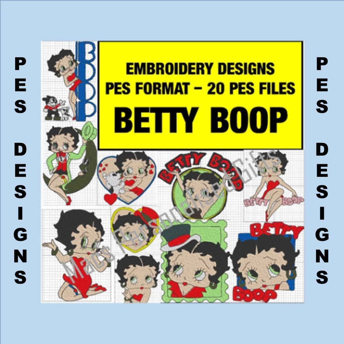 Betty boop 20 pes designs machine embroidery files instant  etsy Betty boop 20 pes designs machine embroidery files instant  etsy