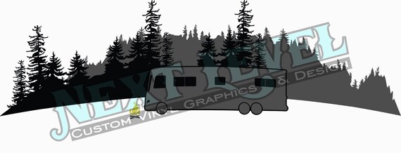 Download Free Camping Treeline Silhouette Design Curved For Wrap Svg Eps Jpg Etsy SVG Cut Files