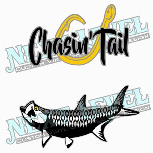 Chasin&#39; Tail Tarpon Design Front+Back included SVG EPS JPG art download