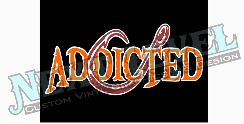 Download Addicted to fishing Fish Hook Design SVG EPS JPG art | Etsy