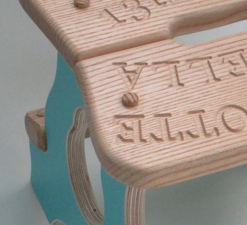 Personalised children's stool / engraved new baby stool / Etsy