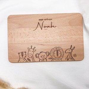 Kinder Frühstücksbrett personalisiert mit Name,  22x14 cm, Geschenk Geburt, Baby, Frühstücksbrettchen, Babygeschenk Geburt