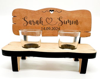 Liquor bench with name, wedding gift with name, gift bride and groom, personalized gift