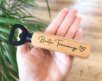 Bester Trauzeuge Flaschenöffner aus Holz - Geschenk