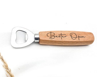 Bester Opa bottle opener made of wood "Beech" / gift dad / grandfather and dad gift / father's day