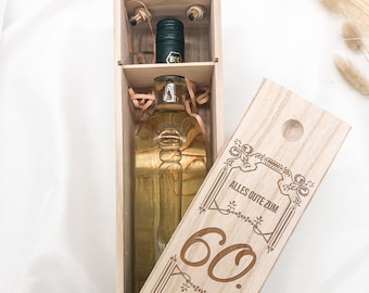 Weinkiste 60. Geburtstag Geschenk Geburtstag Wein Weinliebhaber Holzbox Gravur