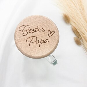 Drink Cover "Best Papa" made of wood/beverage cap/gift father/gift Father's Day