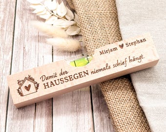 Personalized spirit level with engraving – wedding gift, housewarming gift, topping-out ceremony gift, house blessing, inauguration gift - MWF1007