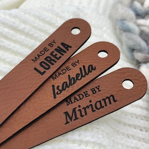 Personalized Faux Leather Labels with screws 10 100pcs image 7