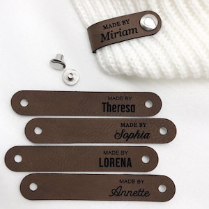 Personalized Faux Leather Labels with screws 10 100pcs afbeelding 9