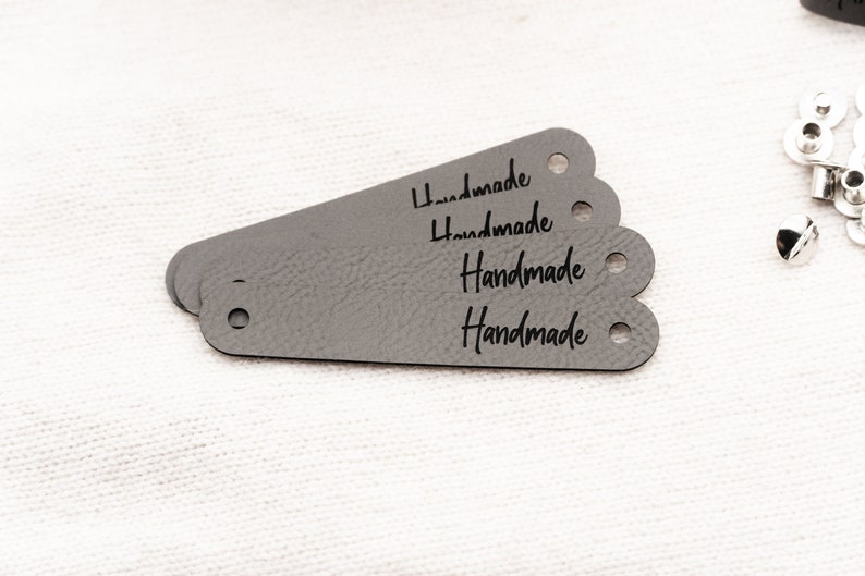 Handmade Label für Körbe aus Kunstleder