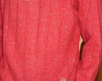 Vintage jerseys de puente Pierre Cardin Paris naranja/rojo lana suéter hechos en Italia sz XL