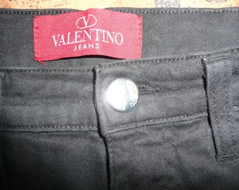 Women's Vintage 90s VALENTINO fit jeans black denim pants retro