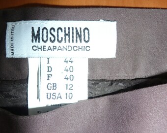 Moschino cheapandchic brown classic straight skirt made in Italy