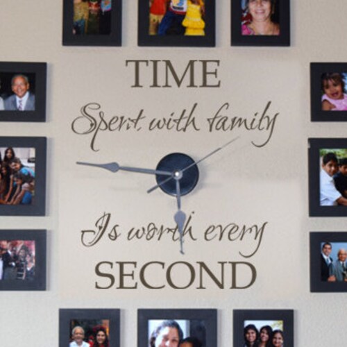 Family Clock Wall Decal Living Room Vinyl Decor Vinyl Clock Etsy