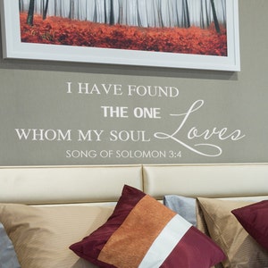 The One My soul Loves - Romantic Vinyl Wall Quotes Bedroom Decal Headboard Decor - 002