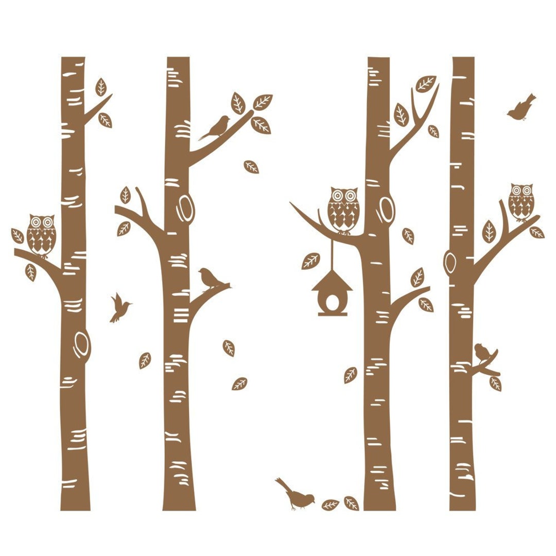 Birch Trees Forest Wall Decal Nursery Vinyl Wall Decal Birch Etsy