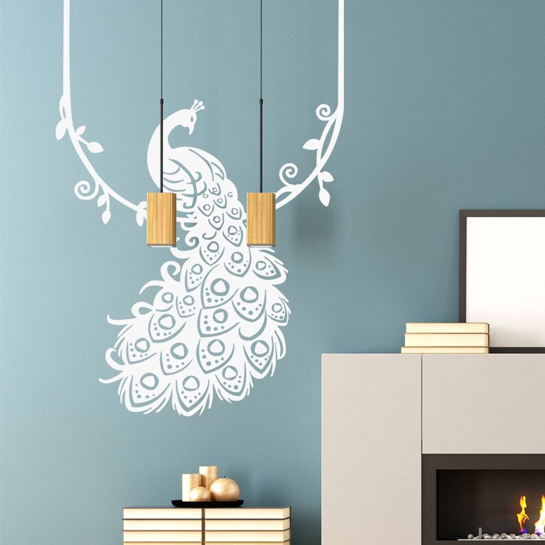 Peacock Wall Decal Vinyl Wall Stickers Art Graphics Home Etsy