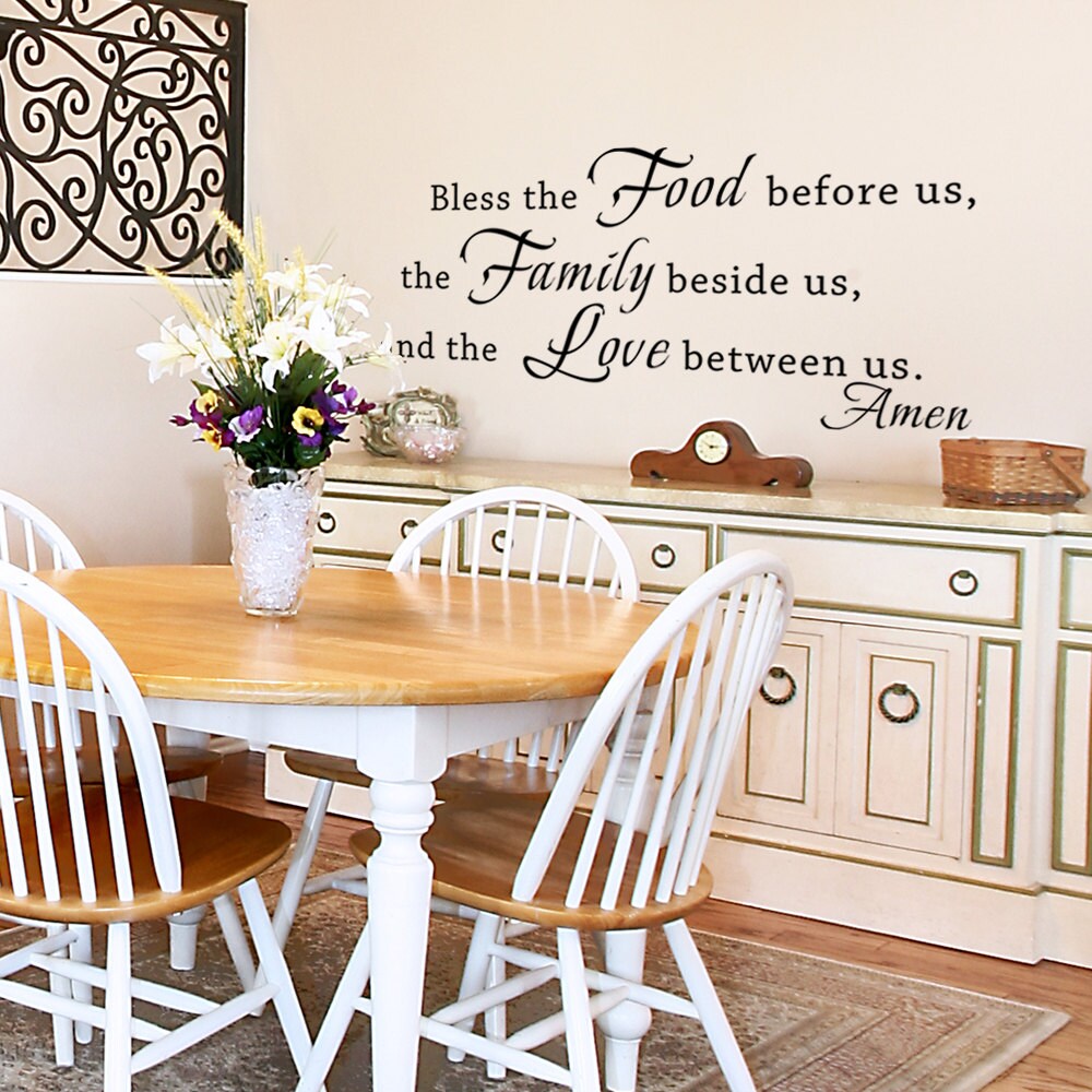 Bless the Food Before Us Wall Decal Kitchen Wall Art Vinyl Etsy