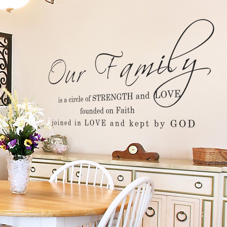 Family Vinyl Wall Quotes Faith Love God Vinyl Words Home Decal Etsy
