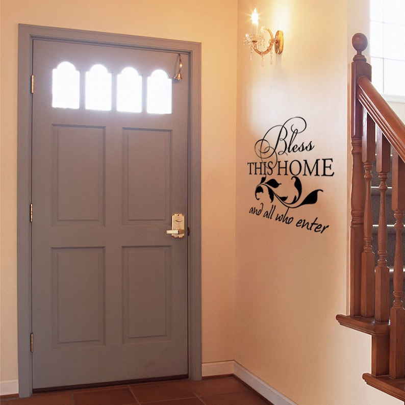 Living Room Wall Decals Bless This Home and All Who Enter Etsy