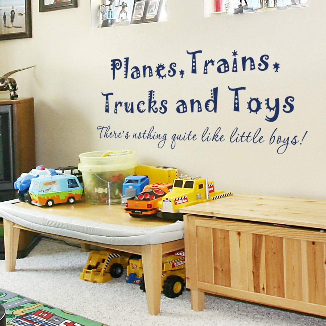 Boy Wall Decals Planes Trains Trucks and Toys Nothing Quite Etsy