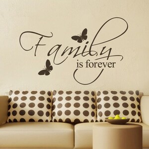 family is forever family Quotes Wall Sticker love Quotes Vinyl Wall Decal butterfly Art - MGW032