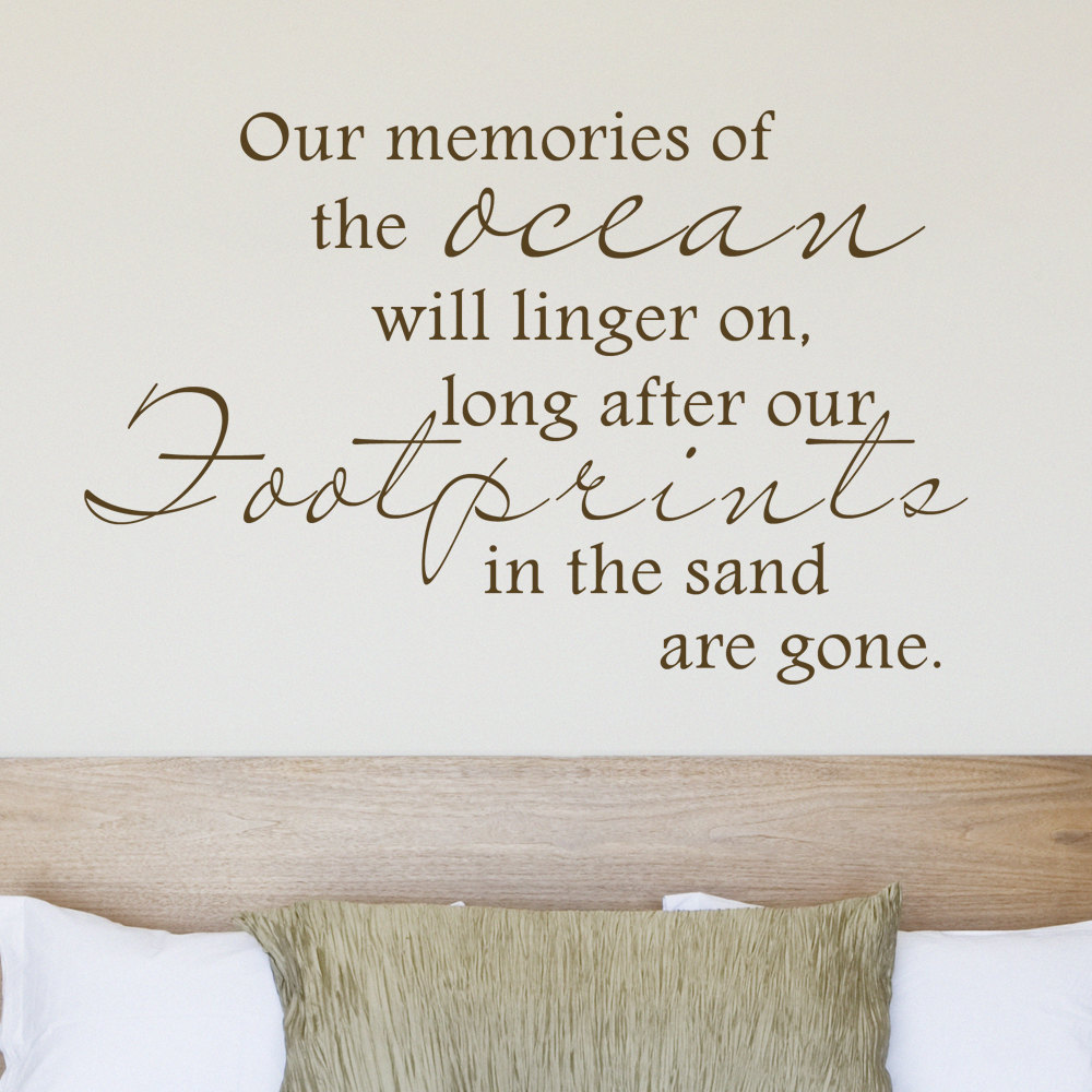 Our Memories Ocean Footprints Sand Beach Vinyl Wall Decal Home Decor Sticker - 080
