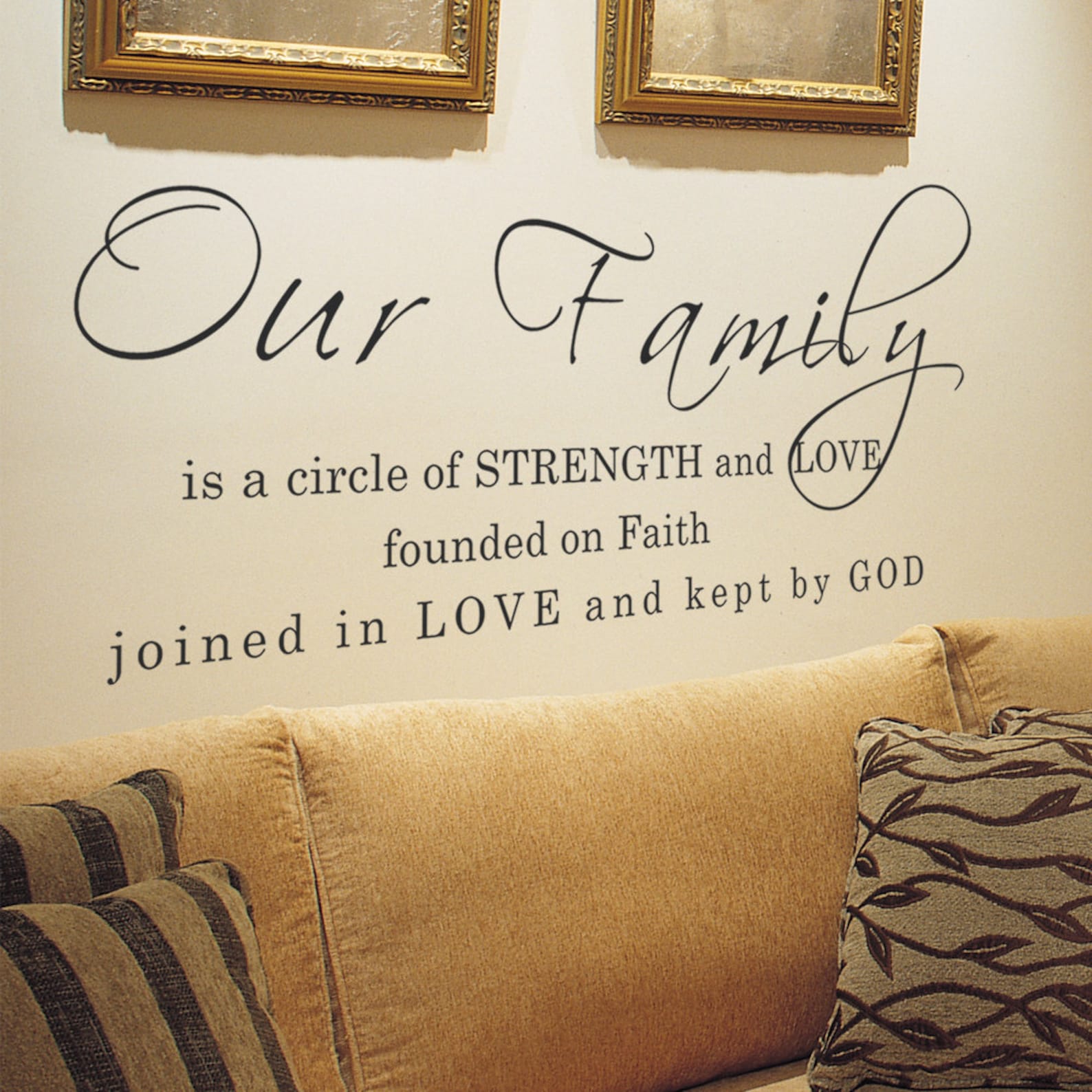 Our Family Wall Words Vinyl Wall Decal Quotes Living Room Etsy