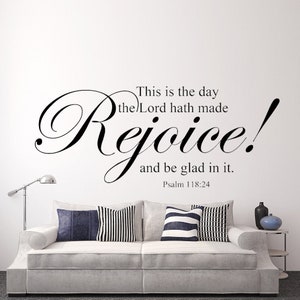 the lord hath made rejoice religious Quotes Wall Sticker bible verse Vinyl Wall Decal religious Art - MGW041