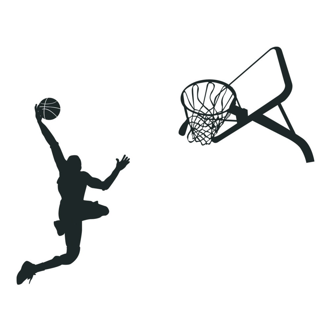Basketball Player Decal Slam Dunk Decal Hoop Decal Vinyl Wall Etsy