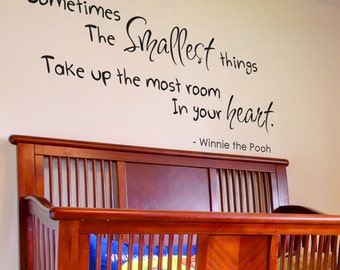 Wall Decals Quote Decal Sometimes The Smallest Things Winnie The Pooh Sayings Sticker Vinyl Decals Wall Decor Murals- 040