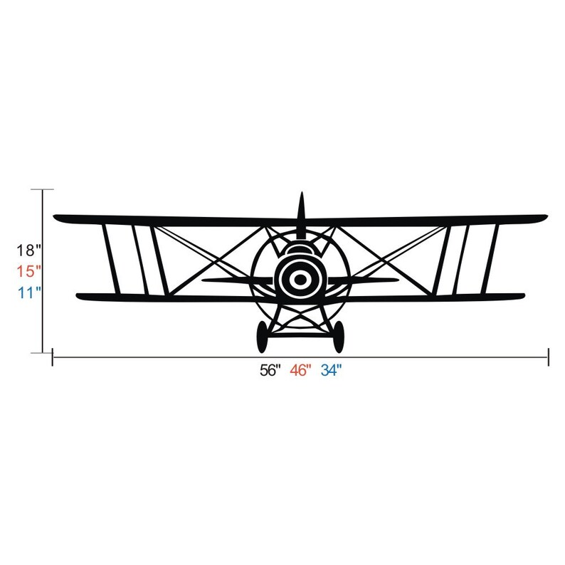 Plane Wall Decal Airplane Vinyl Sticker Decals Biplane Decor Aviation ...