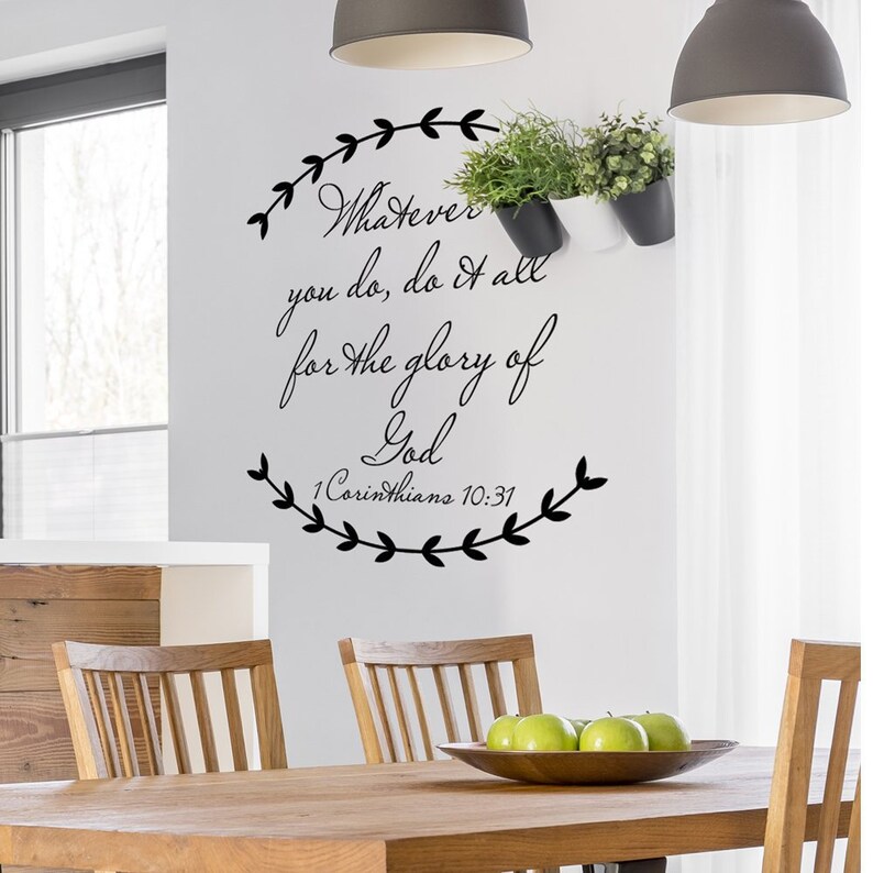 Religious Vinyl Decal 1 Corinthians 1031glory of God Wall Etsy