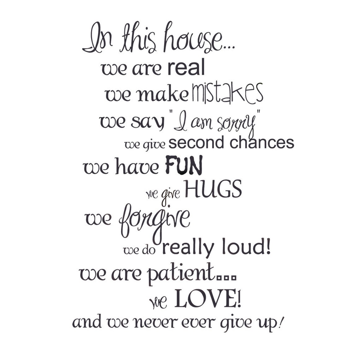 In This House Wall Quote Decal Living Room Wall Decal Etsy