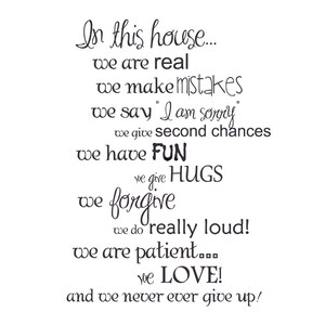 In This House Wall Quote Decal Living Room Wall Decal, Family Wall ...
