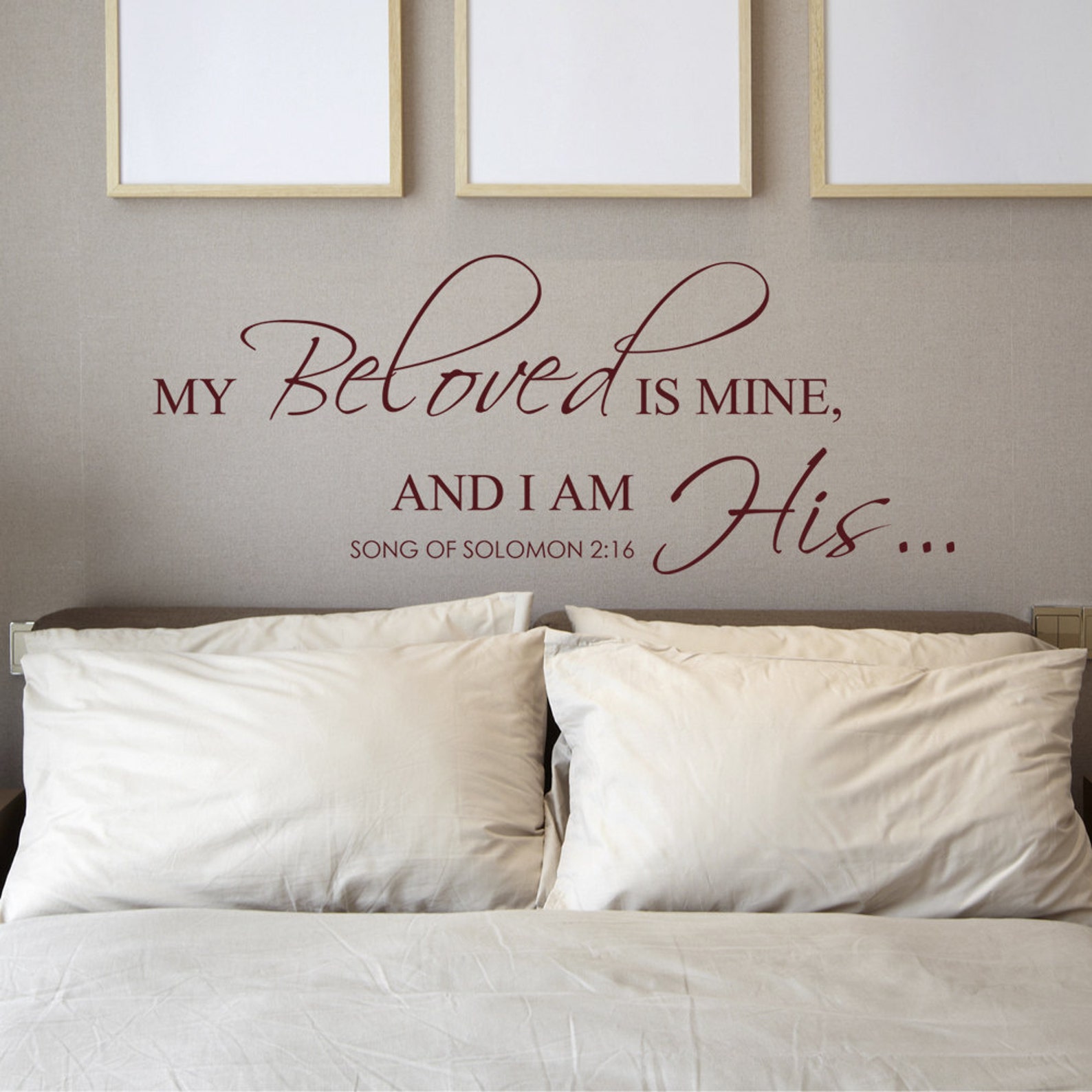 Master Bedroom Wall Decal My Beloved is Mine and I am His Wall Etsy