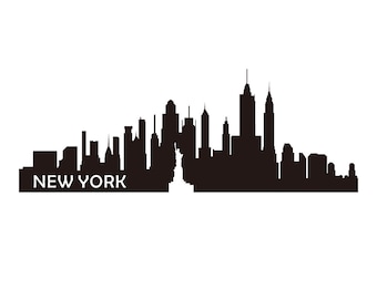 New York Skyline Wall Decal Vinyl Sticker City Silhouette NYC Wall Decals Vinyl Stickers Home Decor Living Room Office Bedroom Wall Art- 194